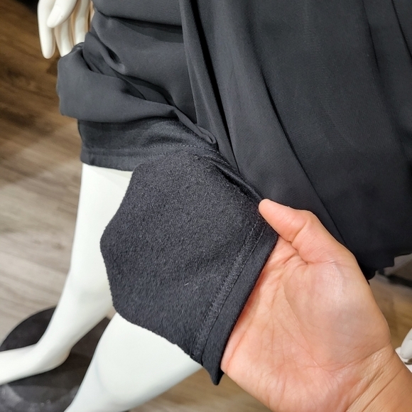 EBUBA - Black Draped Long Sleeve Mini dress - Picture 7 of 8